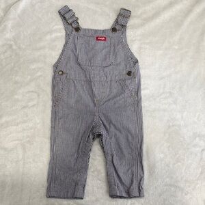 Wrangler Kids Black and White Striped Overalls